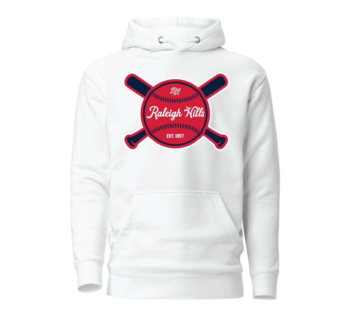 Crossed bats hoodie (Navy/red graphic) - Adult sizes