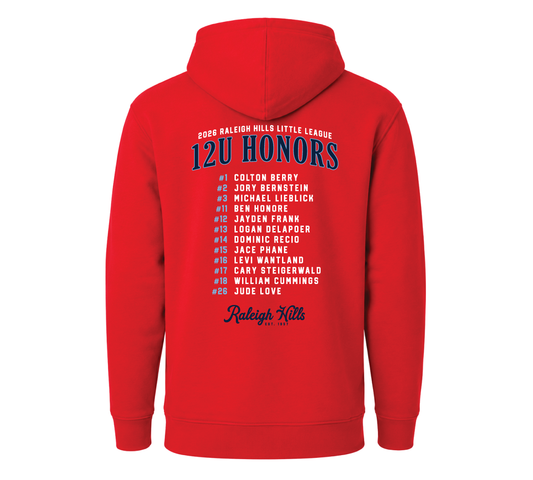 12U Honors Roster Hoodie - Youth Sizes
