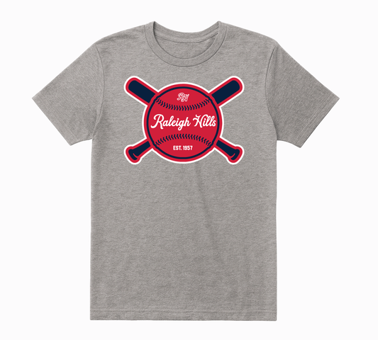 Crossed Bats tee (navy/red graphic) - Youth sizes