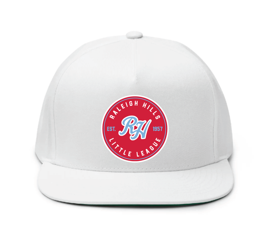 Circular badge five panel cap