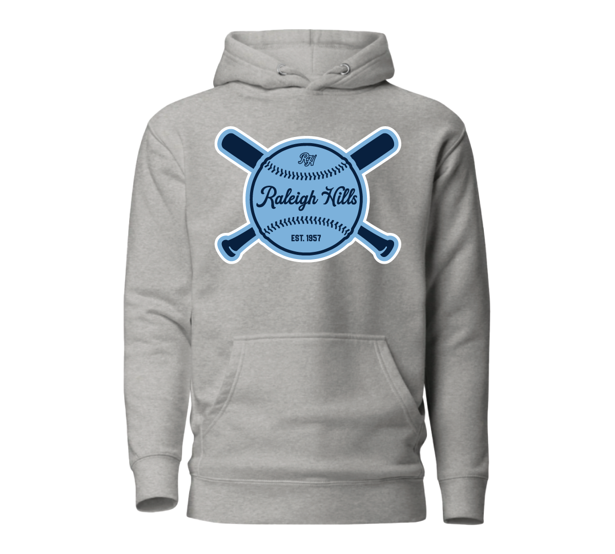 Crossed Bats hoodie (navy/light blue graphic) - Youth sizes