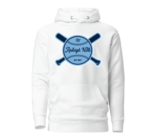Crossed bats hoodie (Navy/light blue graphic) - Adult sizes