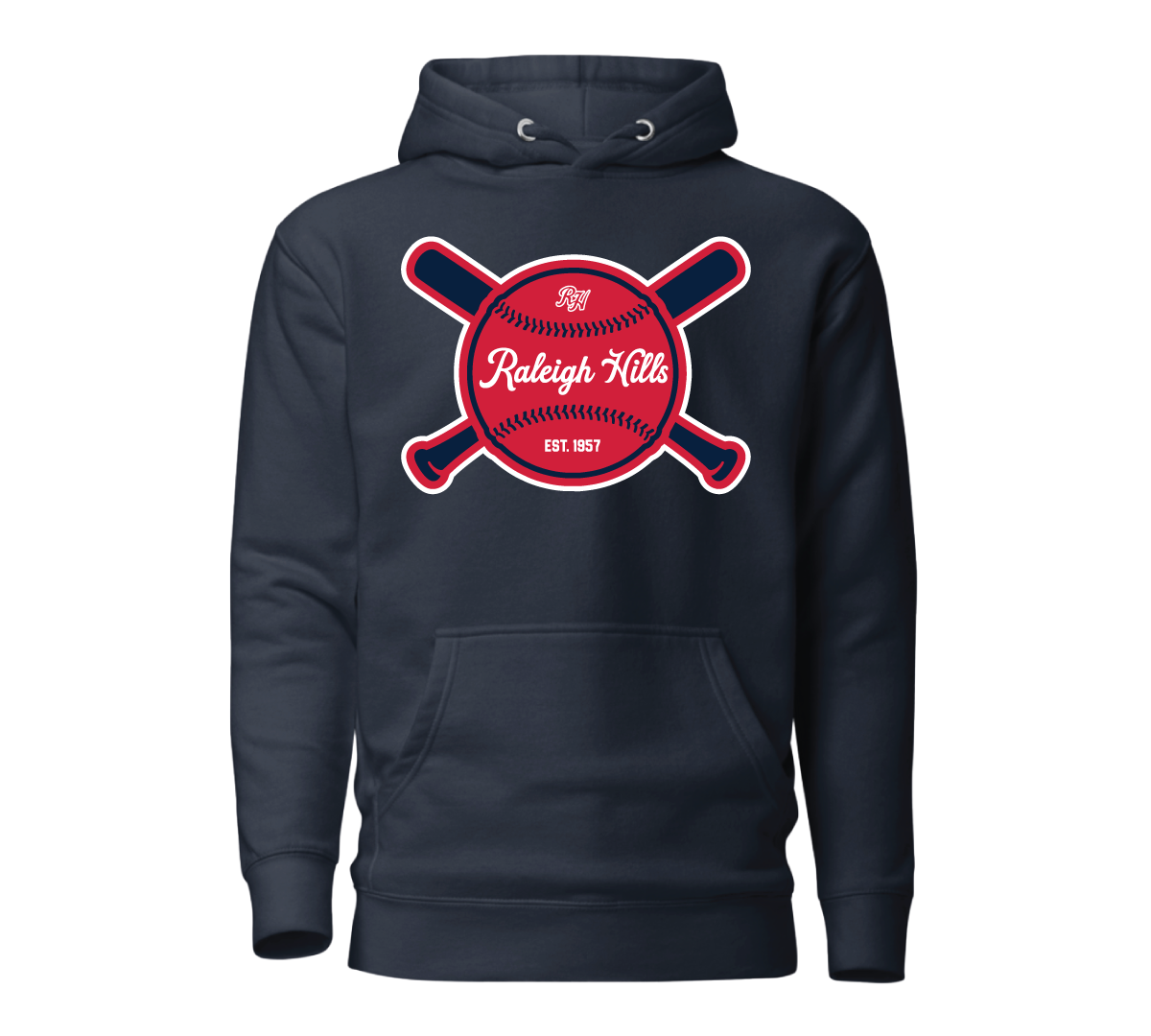Crossed Bats hoodie (navy/red graphic) - Youth sizes