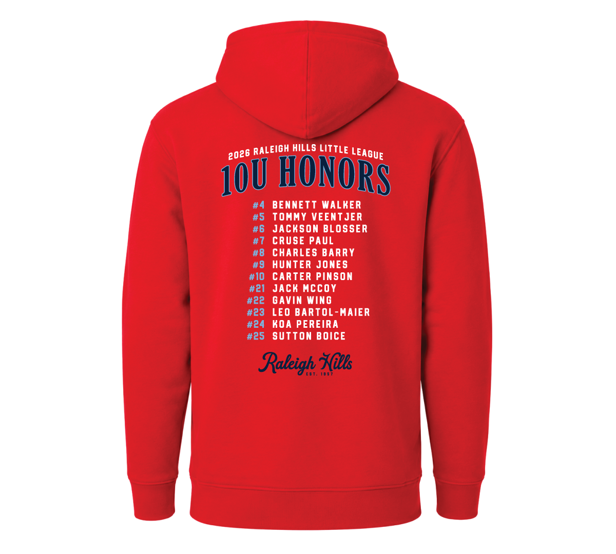 10U Honors Roster Hoodie - Youth Sizes