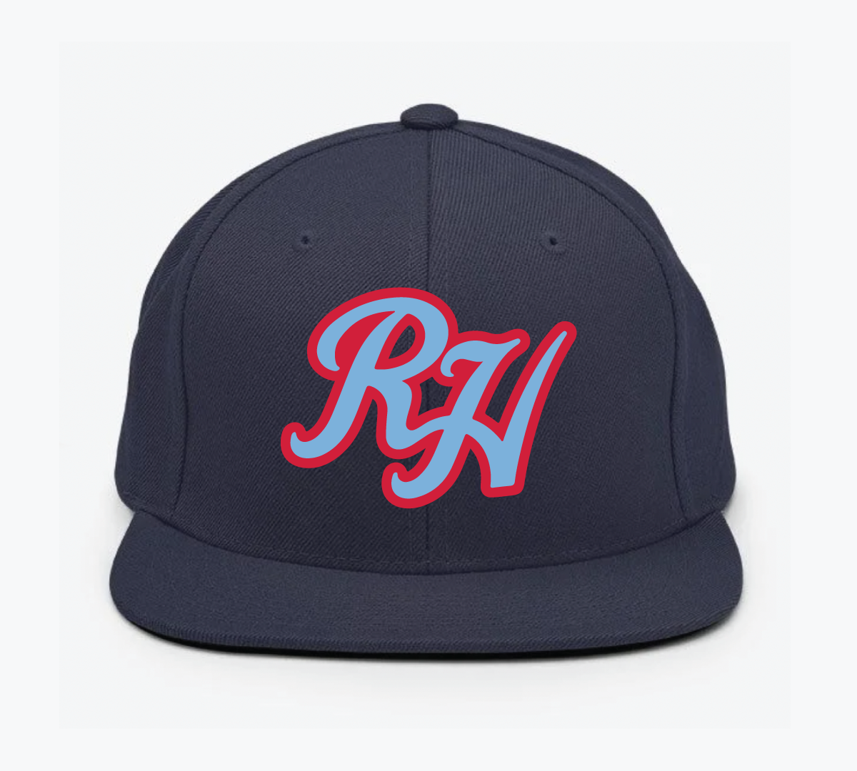 Monogram snapback - Light blue/red graphic