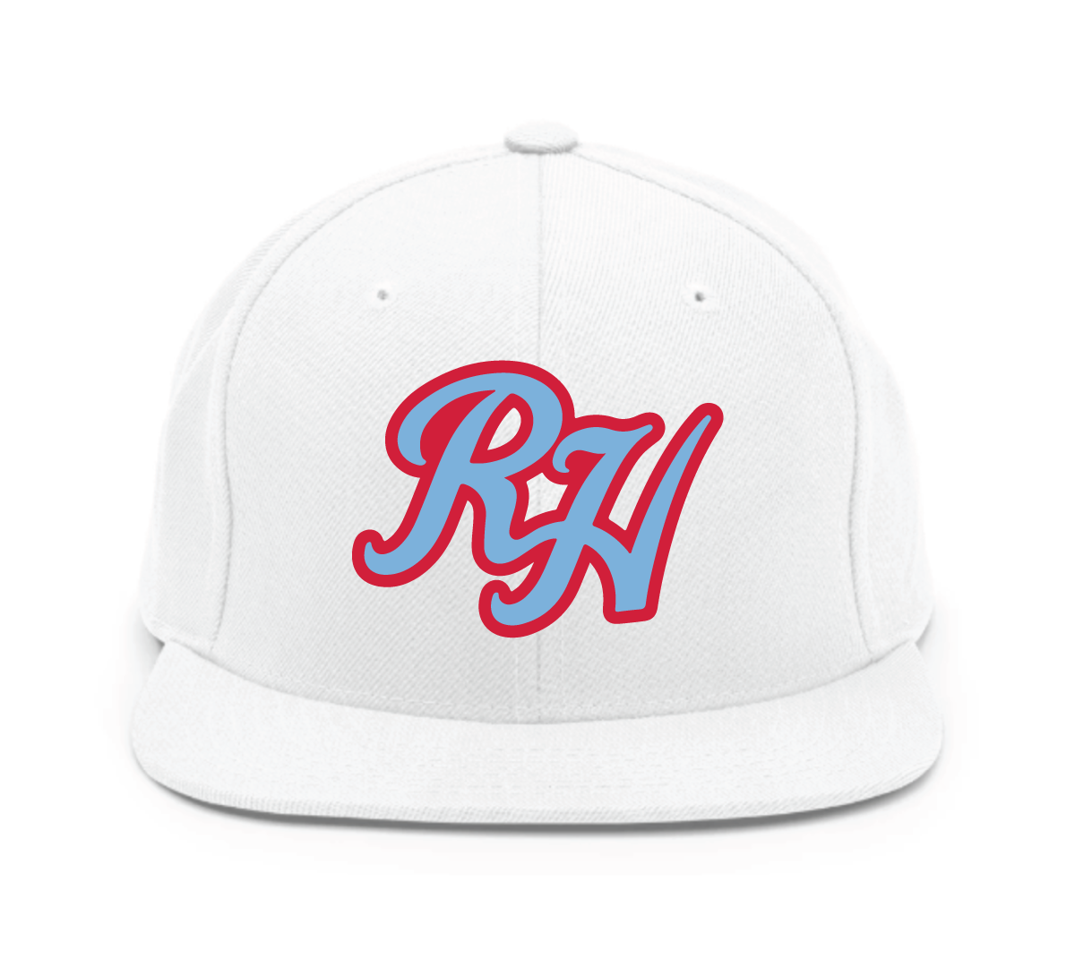 Monogram snapback - Light blue/red graphic