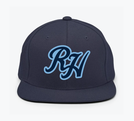 Monogram snapback - Navy/light blue graphic