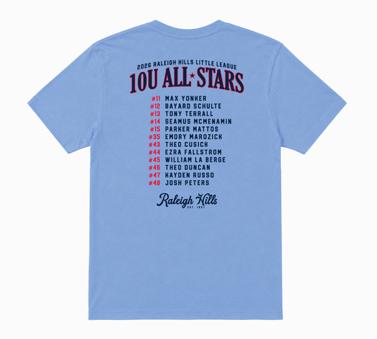 10U All-Stars Roster Tee - Youth Sizes
