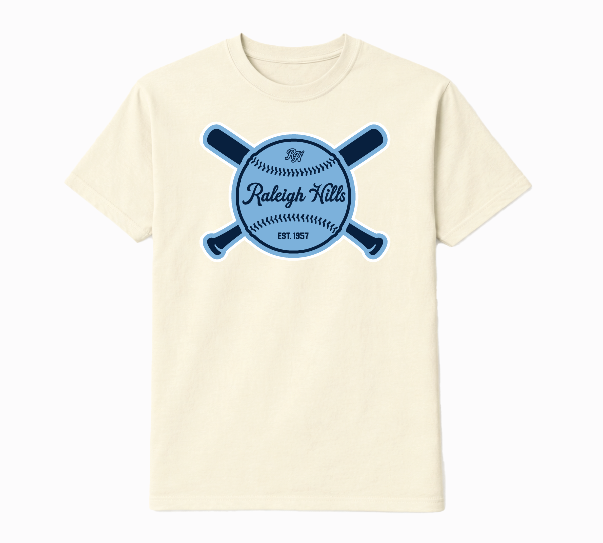Crossed Bats tee (navy/light blue graphic) - Youth sizes