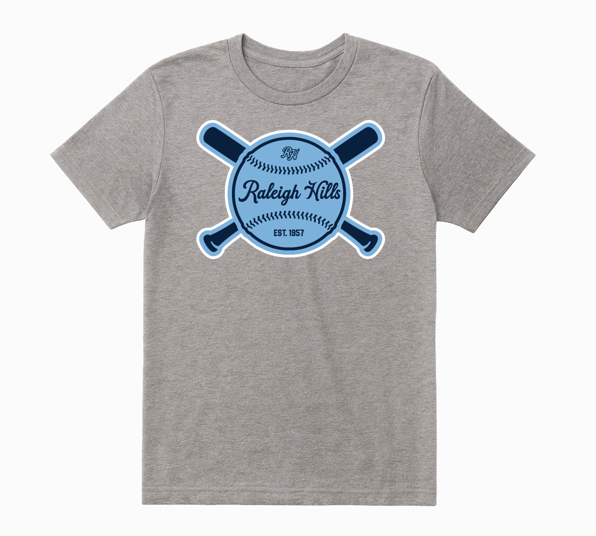 Crossed Bats tee (navy/light blue graphic) - Youth sizes