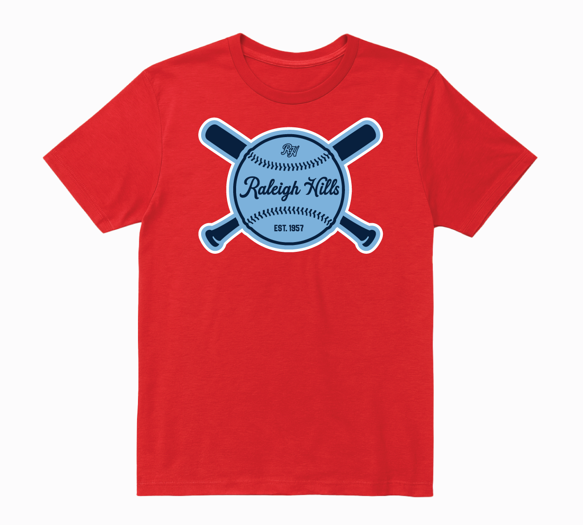 Crossed Bats tee (navy/light blue graphic) - Adult sizes