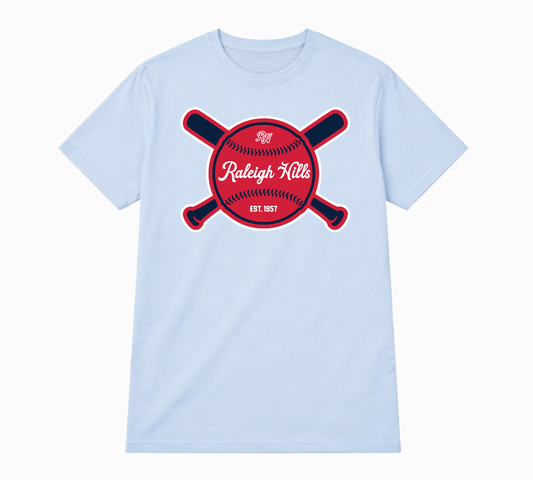 Crossed Bats tee (navy/red graphic) - Adult sizes