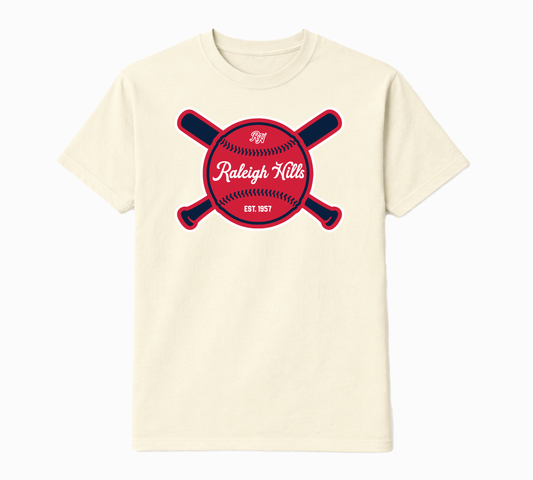 Crossed Bats tee (navy/red graphic) - Adult sizes