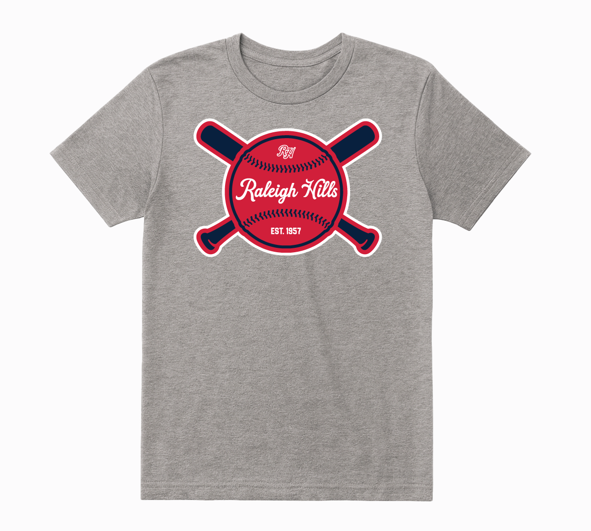 Crossed Bats tee (navy/red graphic) - Adult sizes