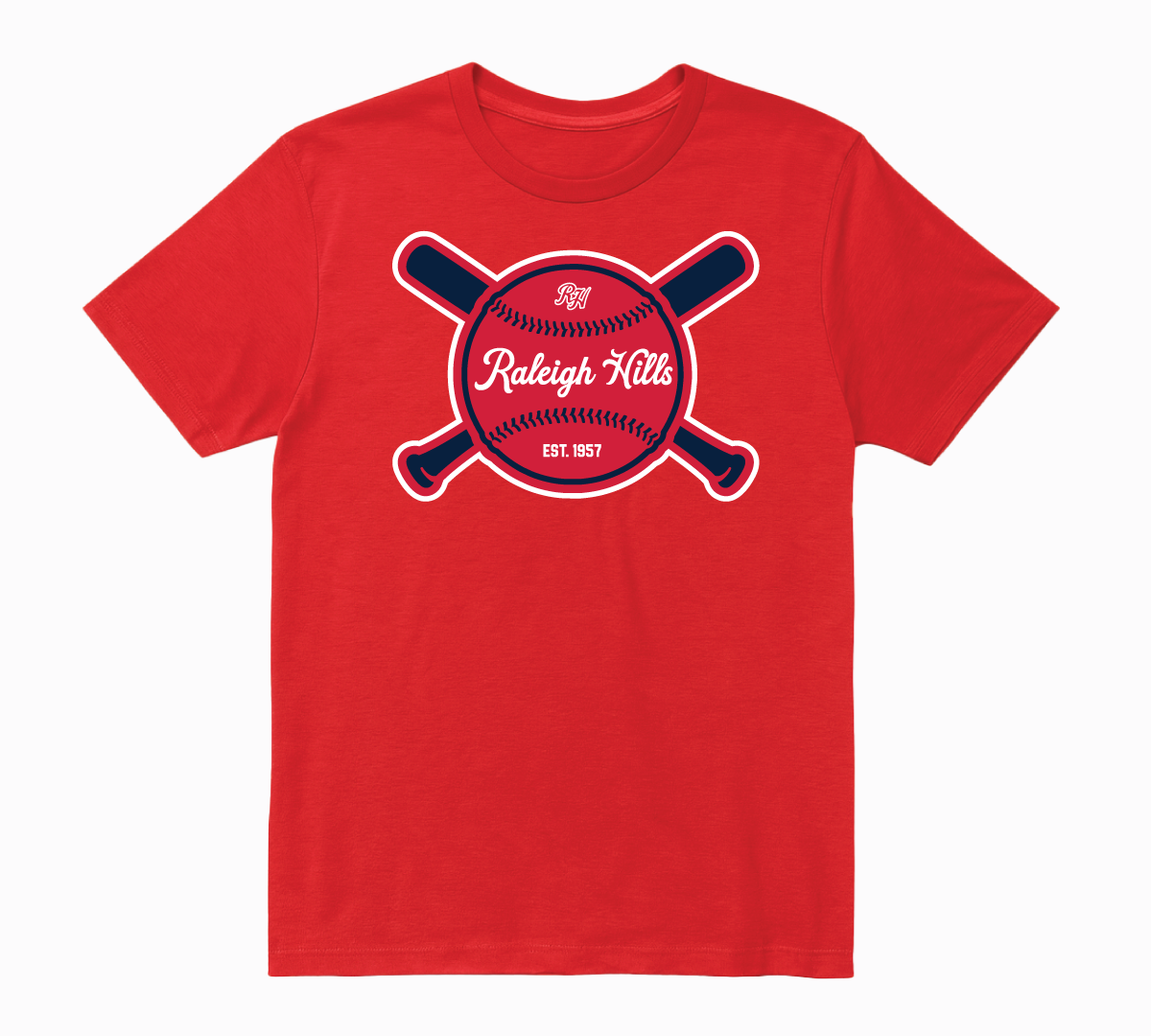 Crossed Bats tee (navy/red graphic) - Adult sizes