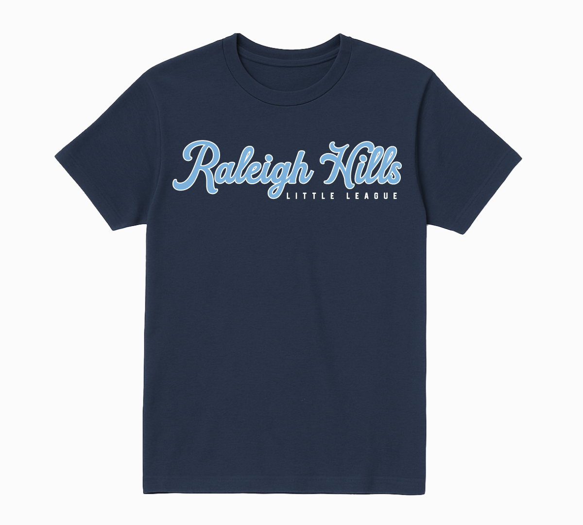 Script tee (Light blue/white graphic) - Youth sizes