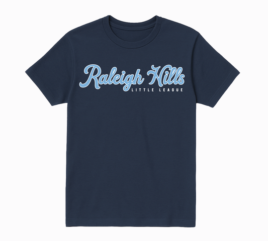 Script tee (Light blue/white graphic) - Youth sizes