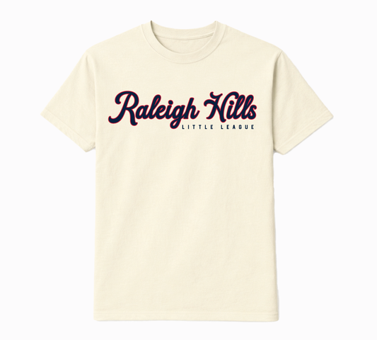 Script tee (Red/navy graphic) - Adult sizes