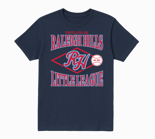 Vintage Collegiate tee (light blue/red graphic) - Youth sizes