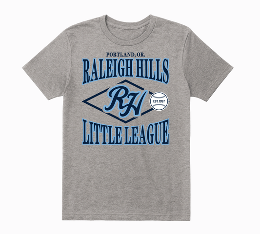 Vintage Collegiate tee (navy/light blue graphic) - Youth sizes