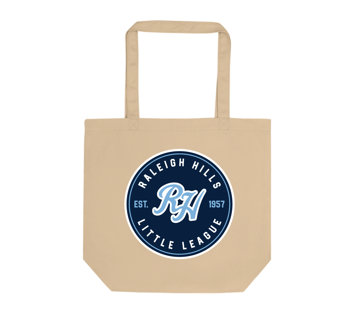 Circular badge tote bag